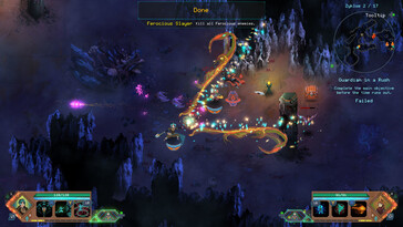 Een afbeelding die een gevecht in Children of Morta toont.