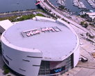 De afbeelding van het reclamebord bij het Miami Heat Stadium met de tekst „Welcome to Vice City“ uit GTA VI
