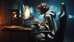 Een gamer geeft rage-quits. (Afbeelding bron: Notebookcheck via Dall-e 3)