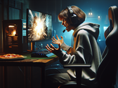 Een gamer geeft rage-quits. (Afbeelding bron: Notebookcheck via Dall-e 3)