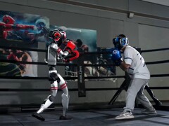 Over ongeveer een maand organiseert Unitree een bokswedstrijd tussen twee humanoïde robots onder de naam &quot;Unitree Iron Fist King: Awakening&quot;. (Afbeeldingsbron: Unitree via X)