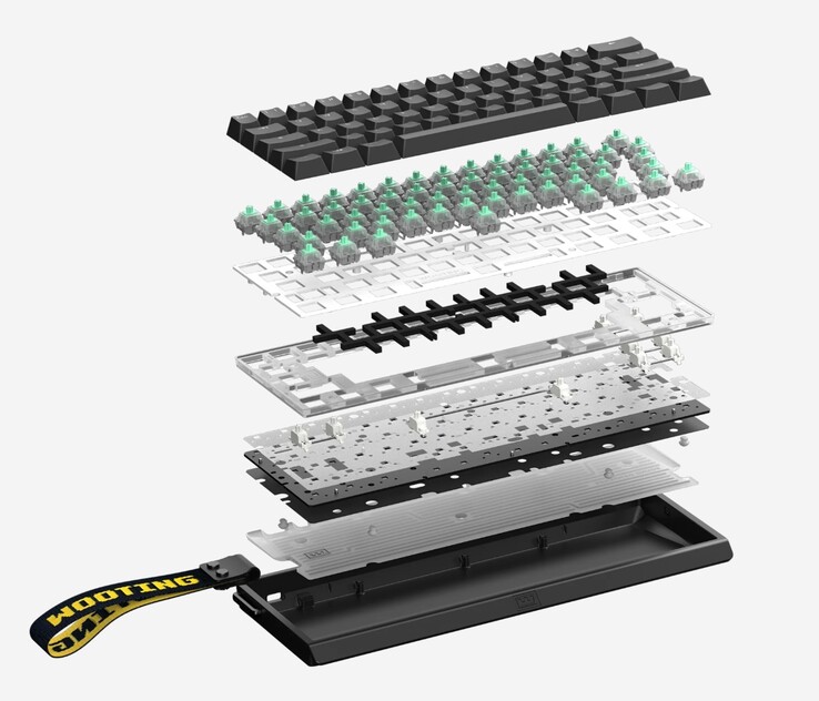 Wooting 60HE v2 exploded view internals