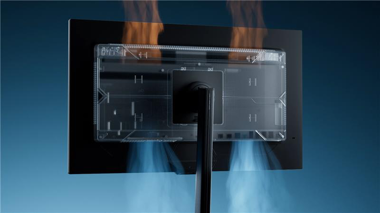 De Gigabyte MO32U24 gamingmonitor heeft een ventilatorloos koelsysteem