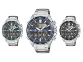 Een afbeelding van de nieuwe Casio Edifice ERA-130D-serie horloges tegen een witte achtergrond.