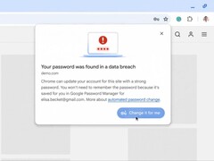 Chrome krijgt een automatische wachtwoordwisselaar voor wanneer er een datalek wordt gedetecteerd. (Afbeeldingsbron: Google)