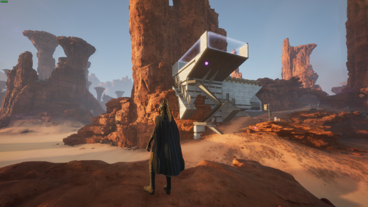 U kunt enkele zeer futuristische bouwwerken bouwen, zolang u het maar niet op 'open zand' doet (Bron: Screenshots in het spel)