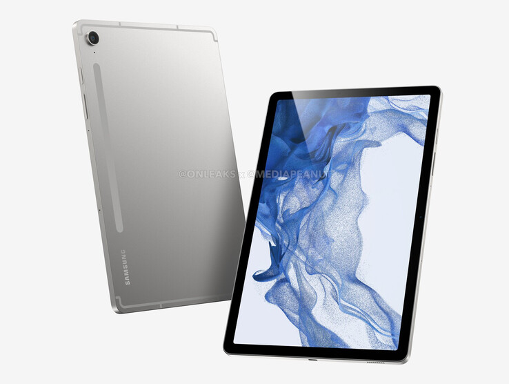 De Galaxy Tab S9 FE. (Afbeeldingsbron: @OnLeaks &amp; MediaPeanut)