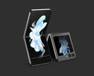 De Galaxy Z Flip5 zal een bruikbaarder cover display hebben dan eerdere Galaxy Z Flip modellen. (Beeldbron: @OnLeaks &amp; MediaPeanut)