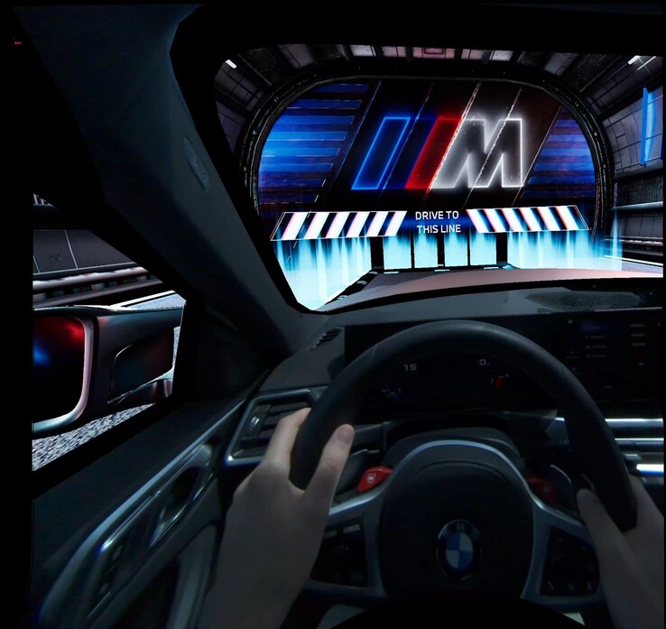 Op virtuele racecircuits wordt geracet en gedrift met de M4 Coupé als gamecontroller. (Bron: BMW)