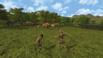 Een afbeelding van een jachtscène in Dawn of Man.