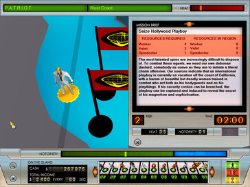 Afbeelding: Een screenshot van de gameplay van Evil Genius.