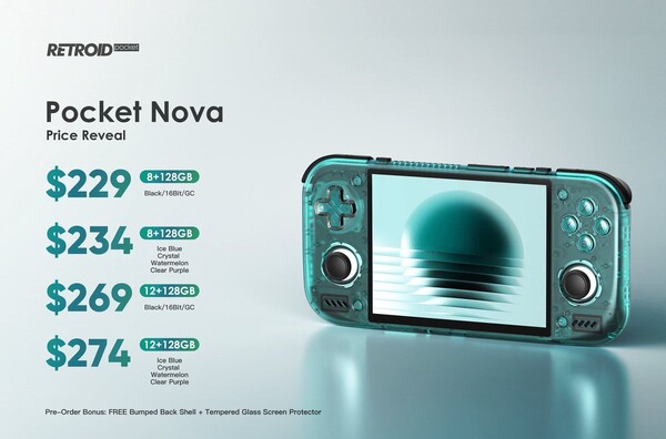 De Retroid Pocket Nova is verkrijgbaar in twee uitvoeringen en zeven kleuren.