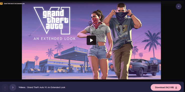 De 26 minuten durende „Extended Look“-gameplayvideo voor GTA 6 is nu beschikbaar als directe download van 14,2 GB.