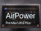 Het door HTX Studio ontworpen, op AirPower geïnspireerde oplaadbureau, waarbij de interne hardware en het transparante scherm zichtbaar zijn.