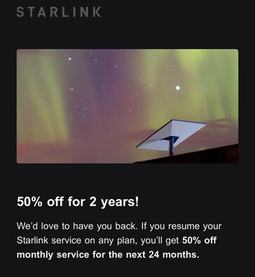 De kortingsaanbieding van 50% Starlink maandelijkse kosten in de VS. (afbeeldingsbron: Sam Miller/FB)