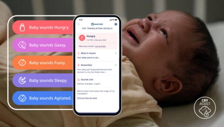 De See Pro 360° babyfoon maakt gebruik van de Zoundream AI-technologie voor het interpreteren van babygehuil om het leven van ouders met pasgeborenen te vereenvoudigen. (Bron: Maxi-Cosi)