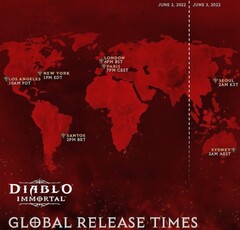 Diablo Immortal wereldwijde release tijden (Bron: Diablo Immortal)