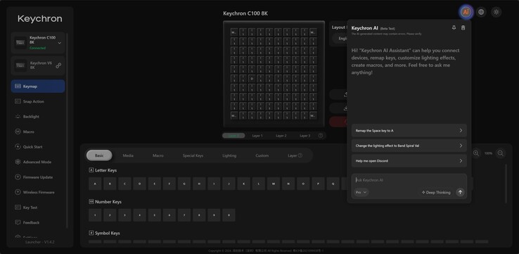 Alle 100 toetsen kunnen via een webapp worden geprogrammeerd.