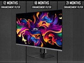 De MSI MPG 321URX is een 32-inch 4K QD-OLED gamingmonitor met een verversingssnelheid van 240 Hz. (Afbeelding bron: MSI, Monitors Unboxed op YouTube, bewerkt)