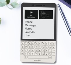 De Minimal Phone doet denken aan BlackBerry-smartphones, maar gebruikt E Ink. (Afbeelding: Minimal)