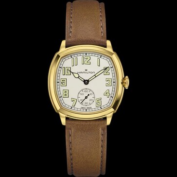 Het Hamilton H36139520-horloge wordt geleverd met een goudkleurige roestvrijstalen kast
