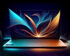 Artistieke weergave van een laptop met een AMD Ryzen AI 400-serieprocessor.