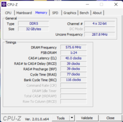 CPU-Z geheugen