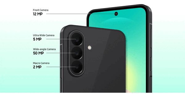 De Galaxy A27 5G heeft drie camera’s aan de achterzijde.