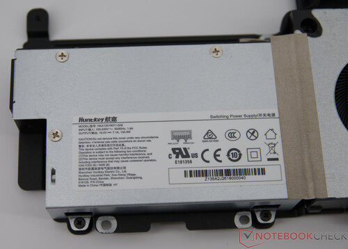 Er is een ingebouwde voeding van 135 watt