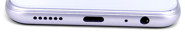 Onderkant: Luidspreker, USB-C poort, microfoon, 3,5 mm audio-aansluiting
