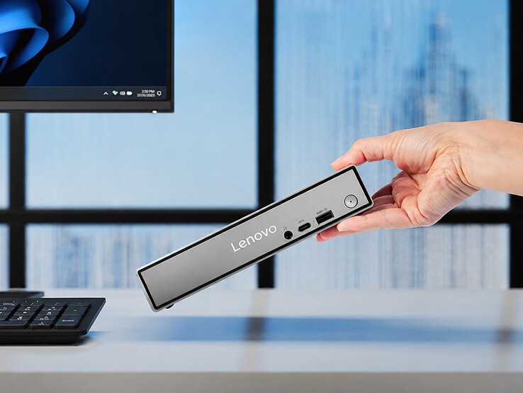 De ThinkCentre Neo 50q Gen 7 mini-pc wordt geleverd in een behuizing van 1 liter, met afmetingen van 1,44 x 7,05 x 7,2 inch.