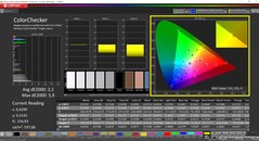 CalMAN ColorChecker (profiel: AdobeRGB, doelkleurruimte: AdobeRGB)