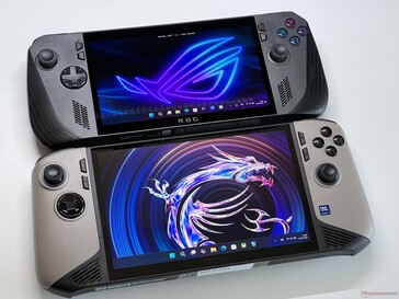 MSI Claw 8 AI+ (onder) vs. Asus ROG Ally X (boven)