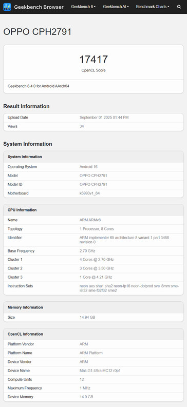 (Afbeeldingsbron: Geekbench)