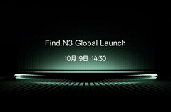 Oppo lanceert de Find N3 wereldwijd op 19 oktober. (Afbeeldingsbron: Oppo - vertaald)