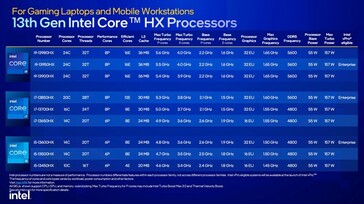 Raptor Lake-HX CPU's (Bron: Intel)