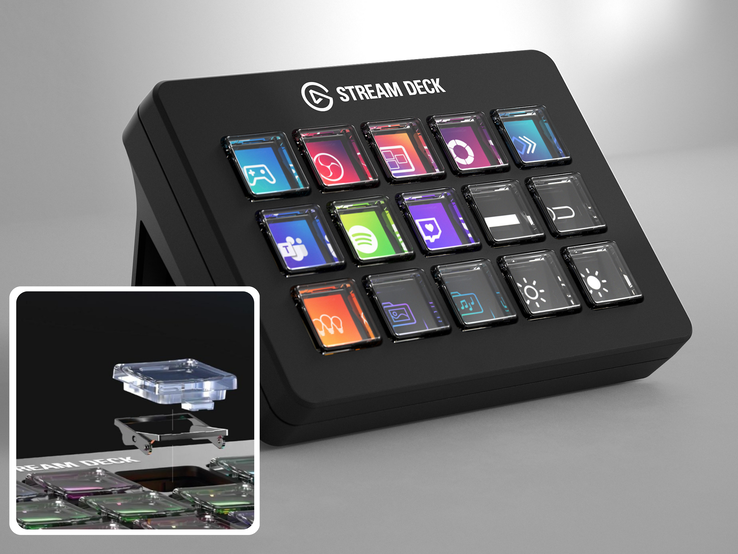 Het Stream Deck met schaarmechanisme (afbeelding) wordt voor dezelfde prijs verkocht als de klassieke versie. (Afbeeldingsbron: Elgato)