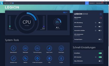 Beginscherm Lenovo Vantage