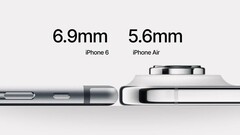 iPhone Air: Apple&#039;s dunste telefoon ooit lijkt niet zo dun vergeleken met de iPhone 6, maar hij is waarschijnlijk veel robuuster. (Afbeeldingsbron: Reddit)
