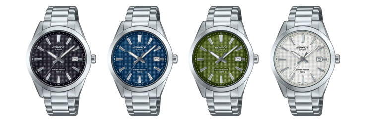 Van links naar rechts: de Casio EFV-160D-1AV, EFV-160D-2AV, EFV-160D-3AV en EFV-160D-7AV horloges. (Afbeeldingsbron: Casio, edite)