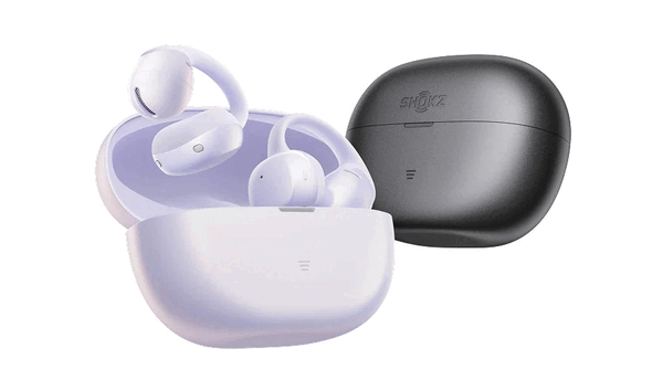 De Shokz OpenDots Air oordopjes zijn verkrijgbaar in paars en zwart.