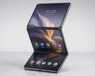 Hoe een verticaal uitklapbare drieluik van Huawei eruit zou kunnen zien.