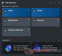 Dell Optimizer startpagina