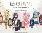 Zes Garrack Madoka Magica-smartwatches worden getoond met de animepersonages die ze vertegenwoordigen.