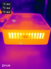 Asus NUC 15 Pro+ tijdens stresstest (linkerzijde)