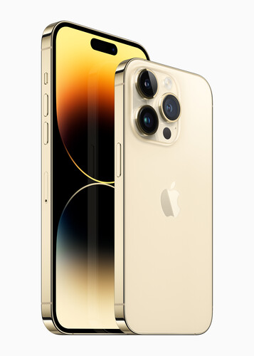 iPhone 14 Pro en iPhone 14 Pro Max - Goud. (Image Source: Apple)