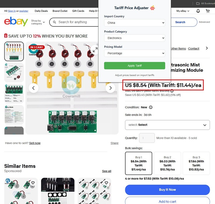 Prijsaanpasser in actie op eBay