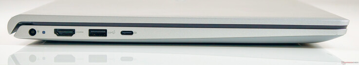 Links: DC-in, HDMI 1.4-uit (1080p 60 Hz), USB 3.2 Gen1 Type-A, USB 3.2 Gen1 Type-C (Volledige functie)