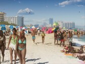 GTA 6-trailer 1 toont een groot aantal NPC's op het strand.