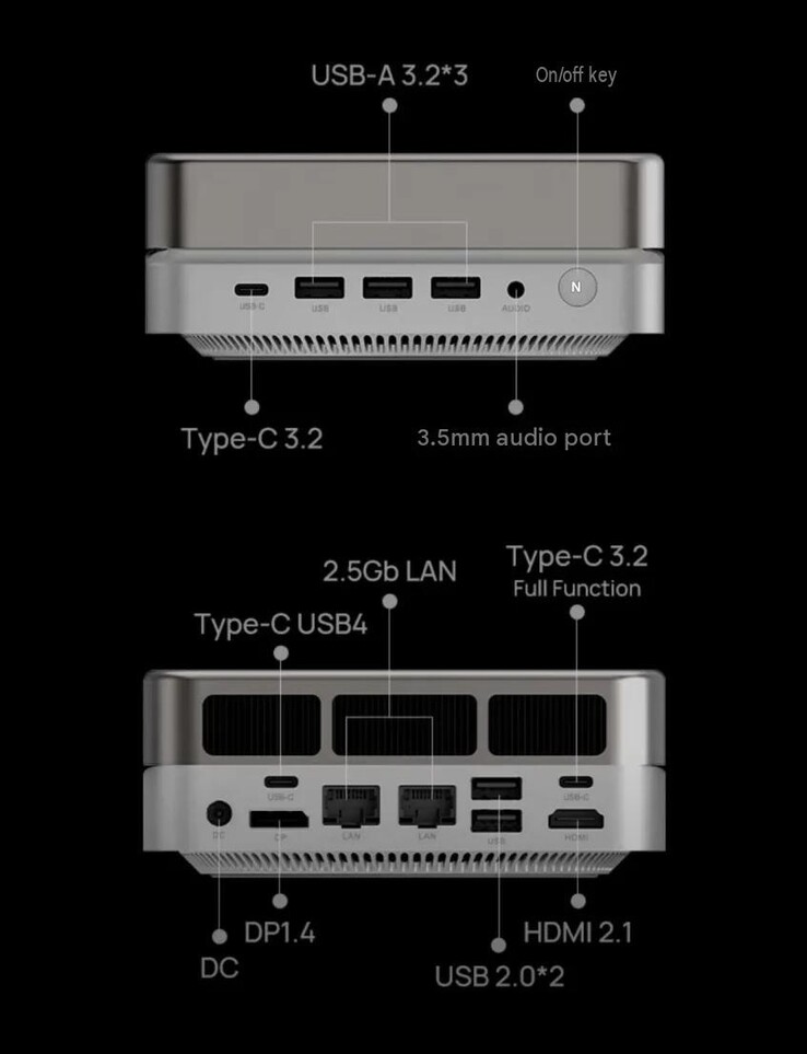 De Mechrevo iMini P700 mini-pc beschikt over een ruim aanbod aan aansluitingen.